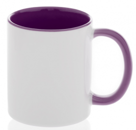 Кружка двухцветная с цветной ручкой, фиолетовая, MUG2T-I